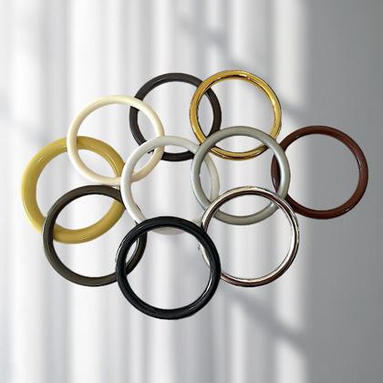 Imagem de Kit 10 Un Argola Para Cortina Varão Simples Comum Ilhós Médio Grosso 28mm Instalação Cor