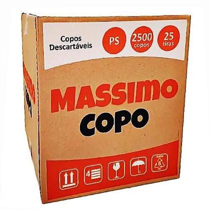 Imagem de Kit 10 Un Copo Descartável 200Ml Branco Água Massimo 1.000Un
