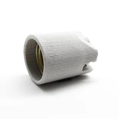 Imagem de Kit 10 Un Soquete Lampada Bocal Porcelana Louça Liso E-27
