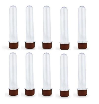Imagem de Kit 10 Un Tubete Acrílico Com Tampa Marrom 12Cm Para Festas