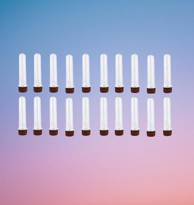 Imagem de Kit 10 Un Tubete Acrílico Com Tampa Marrom 12Cm Para Festas