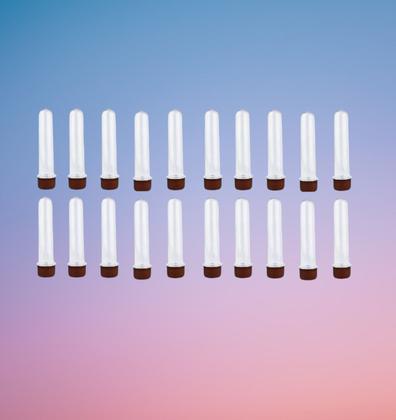 Imagem de Kit 10 un Tubete Acrílico com tampa Marrom 12cm para Festas