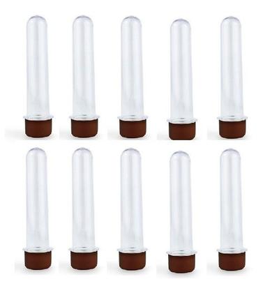 Imagem de Kit 10 un Tubete Acrílico com tampa Marrom 12cm para Festas