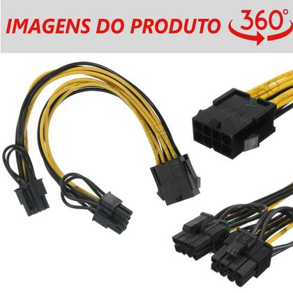 Imagem de Kit 10 unid Cabo Y Duplicador Pci Express Splitter 8 Pinos 2x (6+2) GPU VGA Mineração HWT Atacado