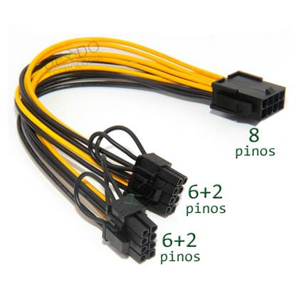 Imagem de Kit 10 unid Cabo Y Duplicador Pci Express Splitter 8 Pinos 2x (6+2) GPU VGA Mineração HWT Atacado