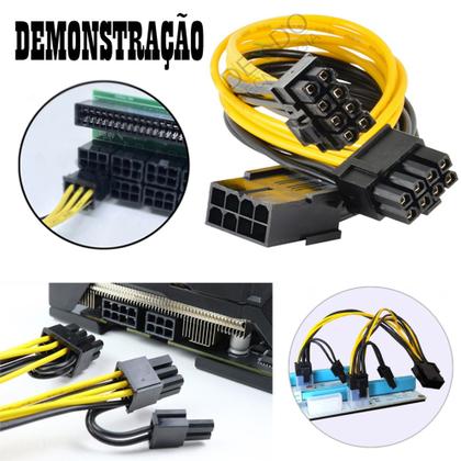 Imagem de Kit 10 unid Cabo Y Duplicador Pci Express Splitter 8 Pinos 2x (6+2) GPU VGA Mineração HWT Atacado