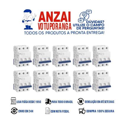 Imagem de Kit 10 unid - weg disjuntor tripolar 10a (mdw-c 10a 3 polos)