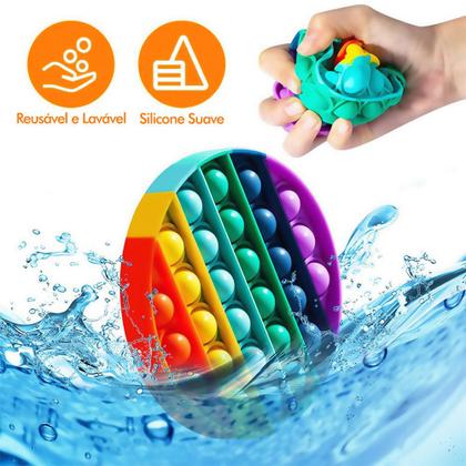 Imagem de Kit 10 Unidades de Pop It Fidget Sensorial Bolha Mod Redondo Amarelo