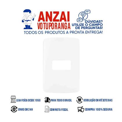 Imagem de Kit 10 unidades - mg b3 placa 4x2 1 posto horizontal branco (19420)