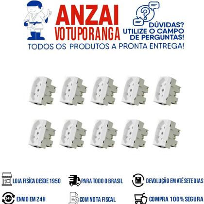 Imagem de Kit 10 unidades - mg modulo tom. pad. bras. 2p+t 20a br sleek 