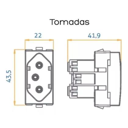 Imagem de Kit 10 unidades - mg modulo tom. pad. bras. 2p+t 20a br sleek 