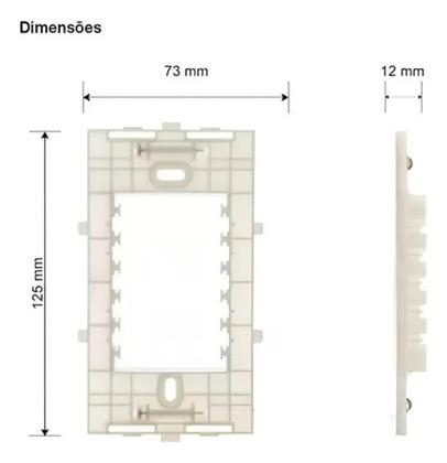 Imagem de Kit 10 unidades Placa com Suporte 4x2 1 Posto Sleek Margirius 16026