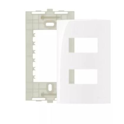 Imagem de Kit 10 Unidades Placa com Suporte 4x2 2 Postos Separados Sleek Margirius 16024