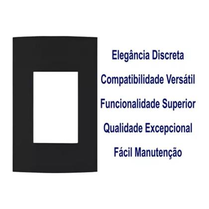 Imagem de Kit 10 Unidades - Placa Margirius 4x2 3 Postos Horizontal Ebony Clean