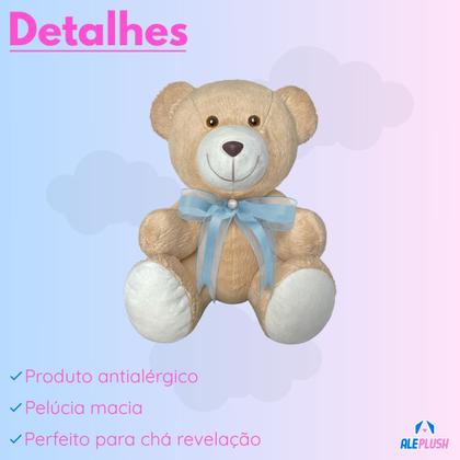 Imagem de Kit 10 Ursinhos De Pelúcia Para Chá Revelação Com Laço Articulado 15cm