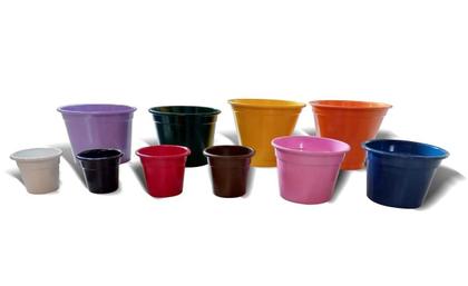 Imagem de Kit 10 Vasinhos Cachepôs  Em Alumínio Coloridos N05 Ideal P/Pote 14 Clássico