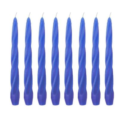 Imagem de Kit 10 Velas Castiçal Torcida Azul Escuro 20 Cm Candelabro