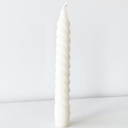 Imagem de Kit 10 Velas Torcidas Parafina Decoração 23 Cm Castiçal Fina