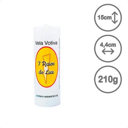 Imagem de Kit 10 Velas Votiva 7 Dias Branco 210g Parafina Pura