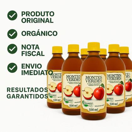 Imagem de Kit 10 Vinagre de Maçã Orgânico Montes Verdes 530 ml