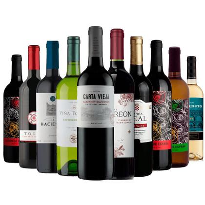 Imagem de Kit 10 Vinhos por menos de R 18 a Garrafa