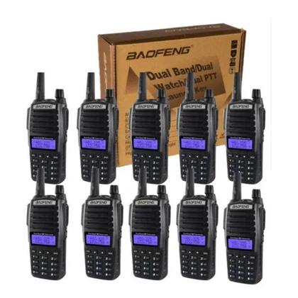 Imagem de Kit 10 Walkie Talkie Baofeng Uv82 De Longo Alcance Uhf Vhf Com Fone Bandas De Freqüência Uhf Vhf Cor Preto