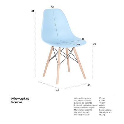 Imagem de KIT - 10 x cadeiras Charles Eames Eiffel DSW - Base de madeira clara
