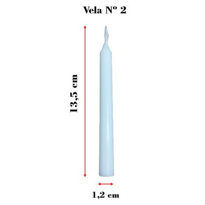 Imagem de Kit 100, 50, 20 e 10 Velas Brancas Palito Nº 2 (13,5 cm x 1,2 cm)