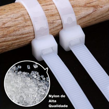 Imagem de Kit 100 Abraçadeira Nylon Várias Medidas Cinta Plástica Prender Organizar Cabos Peças