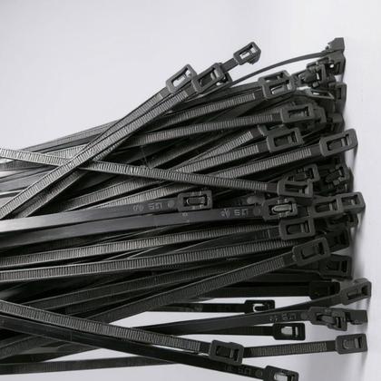 Imagem de Kit 100 abraçadeira reutilizável nylon 8x300mm qualidade