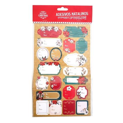 Imagem de Kit 100 Adesivos de Natal Presente Natalino De-Para