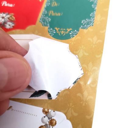 Imagem de Kit 100 Adesivos de Natal Presente Natalino De-Para