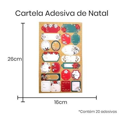Imagem de Kit 100 Adesivos de Natal Presente Natalino De-Para