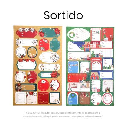 Imagem de Kit 100 Adesivos de Natal Presente Natalino De-Para