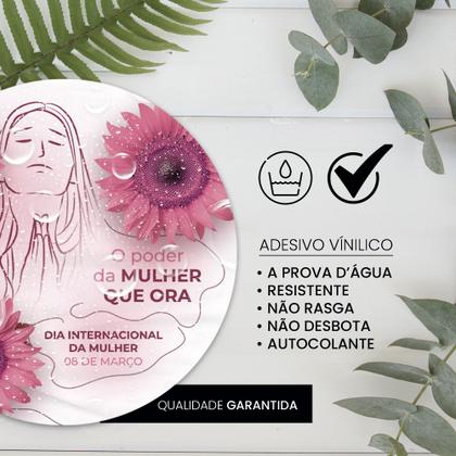 Imagem de kit 100 adesivos para destacar o dia das mulheres