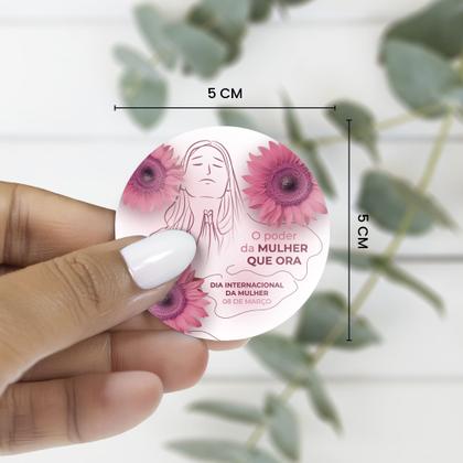 Imagem de kit 100 adesivos para destacar o dia das mulheres
