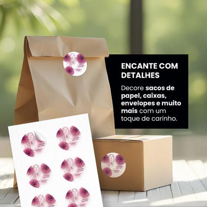 Imagem de kit 100 adesivos para destacar o dia das mulheres