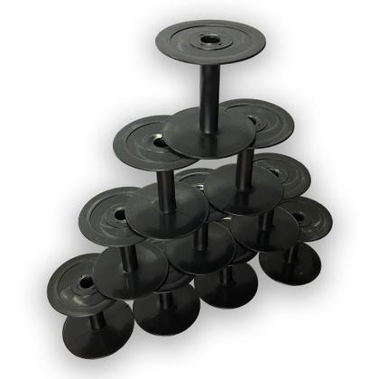 Imagem de Kit 100 Bobina Carretel Plástico Médio Preto