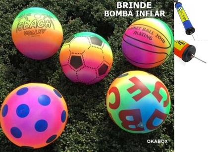 Imagem de Kit 100 Bola Vinil Infantil Colorida dente de leite + Bomba inflar