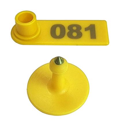 Imagem de Kit 100 Brinco Bovino Para Gado Numerado De 0 A 100 Amarelo