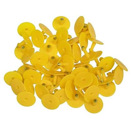 Imagem de Kit 100 Brinco Bovino para Gado Numerado de 0 a 100 Amarelo