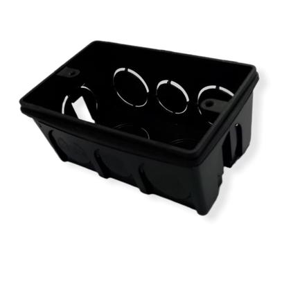 Imagem de Kit 100 Caixinha de Luz Preta 4x2 Reforçada para Tomada Interruptor Parede Gesso Cerge 7080