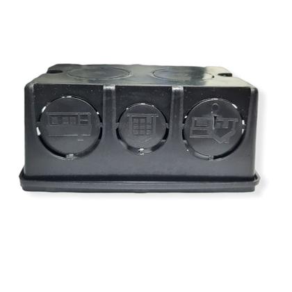 Imagem de Kit 100 Caixinha de Luz Preta 4x2 Reforçada para Tomada Interruptor Parede Gesso Cerge 7080