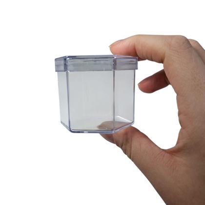 Imagem de Kit 100 Caixinhas Acrílica Plástica Incolor Festa Artesanato