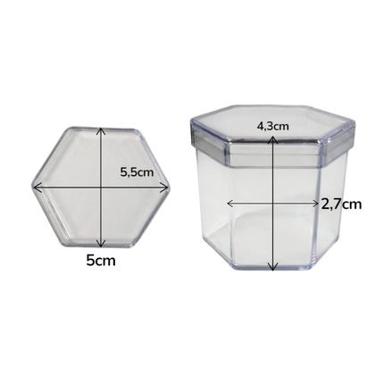 Imagem de Kit 100 Caixinhas Acrílica Plástica Incolor Festa Artesanato