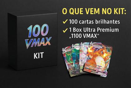 Imagem de Kit 100 Cartas Pokémon Português Vmax Box Ultra Premium Box Box 100 Vmax Português Do Brasil