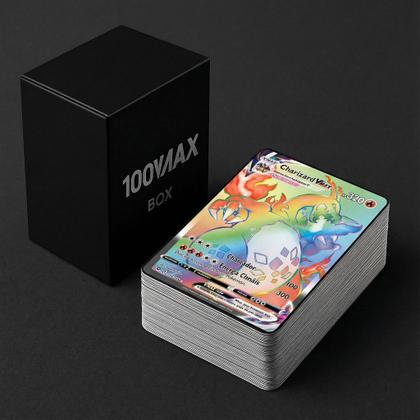 Imagem de Kit 100 Cartas Pokémon Português Vmax Box Ultra Premium Box Box 100 Vmax Português Do Brasil