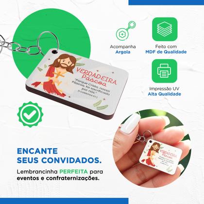 Imagem de Kit 100 Chaveiros de Páscoa Presente Especial Mdf