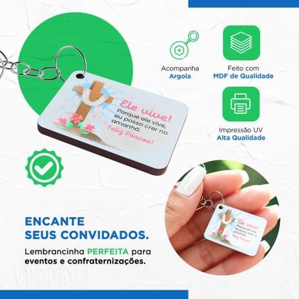 Imagem de Kit 100 Chaveiros de Páscoa Presente Especial Mdf