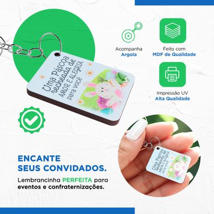 Imagem de Kit 100 Chaveiros de Páscoa Presente Especial Mdf